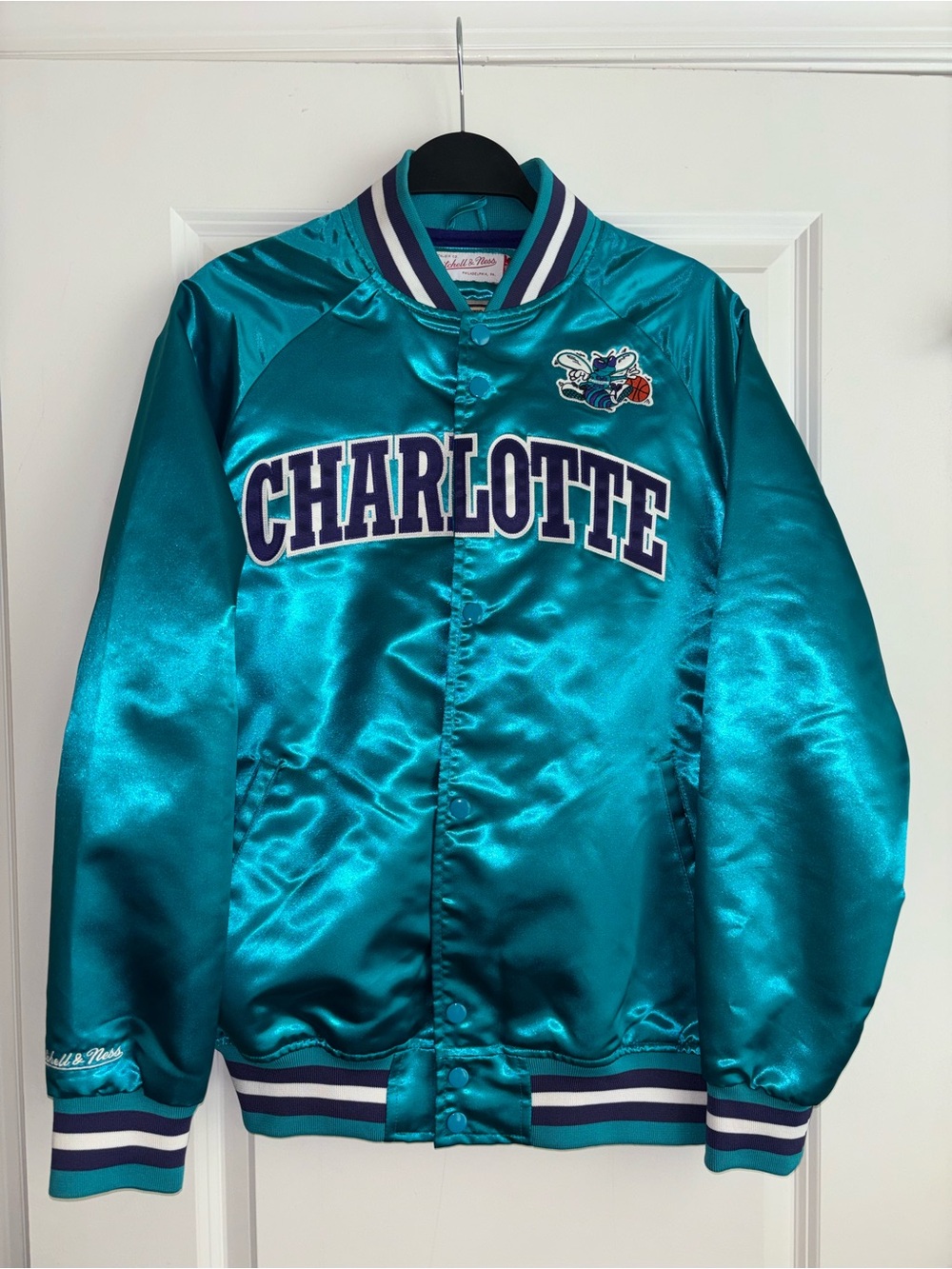Mitchell & Ness Purple and Teal Satin Jacket